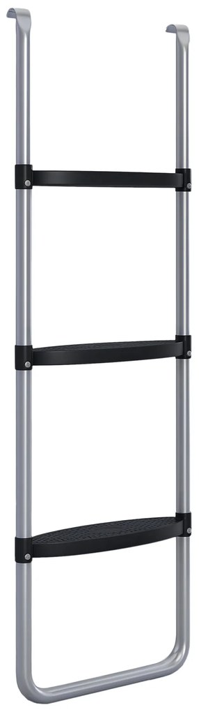 SPORTNOW Scară de trambulină cu 3 sau 2 trepte late orizontale, carlig universal, capacitate de 120 kg, 110 x 32 cm argintiu | Aosom Romania