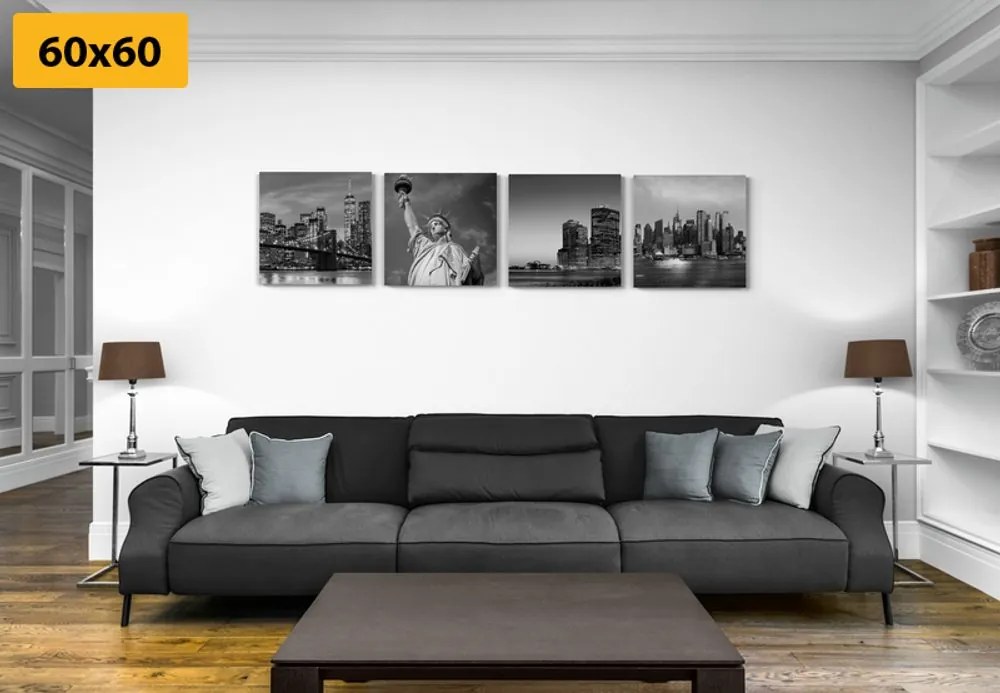 Set tablouri New York în design alb-negru