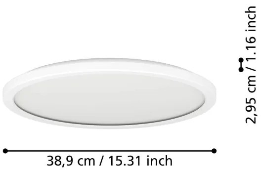 Plafonieră LED dimabilă de exterior Eglo 901458 ROVITO-R 18,5W/230V d. 38,9 cm IP44 alb + telecomandă