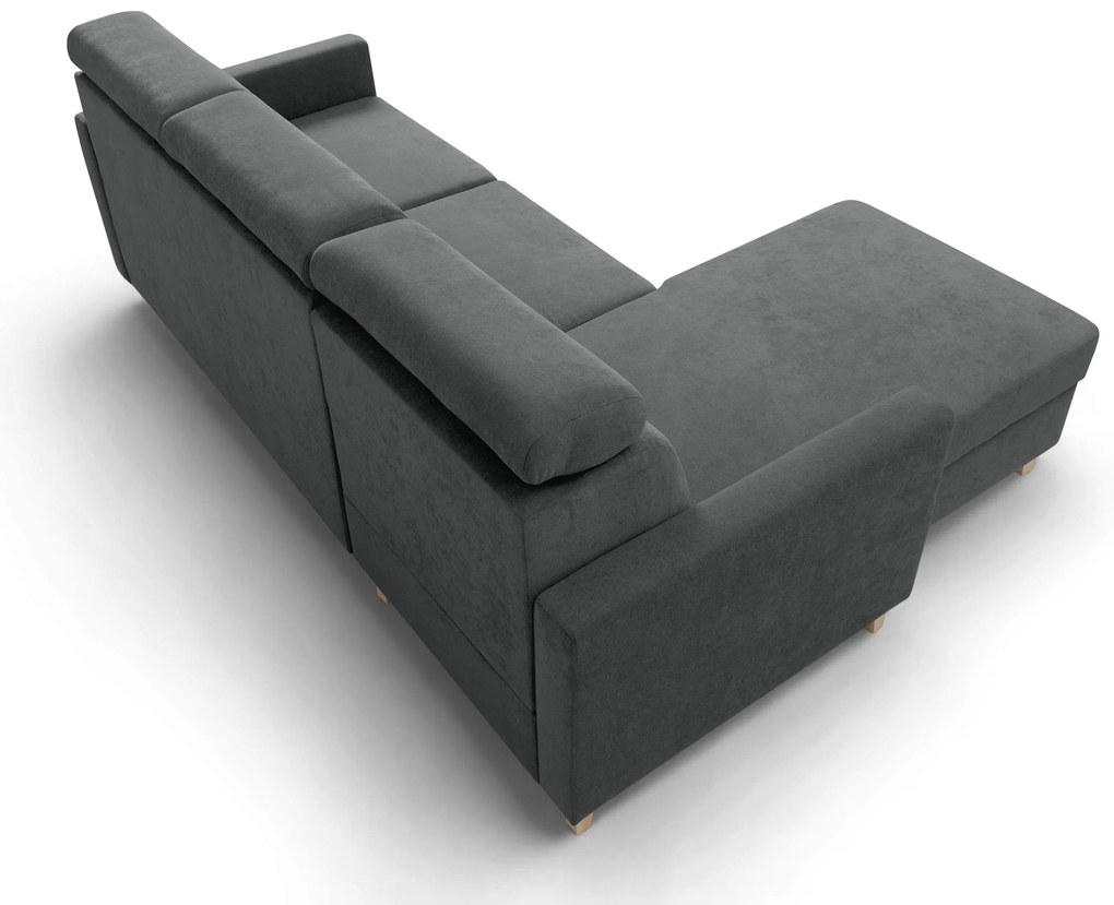 Colțar cu funcție de dormit Vario universal - gri șenil Wind 89