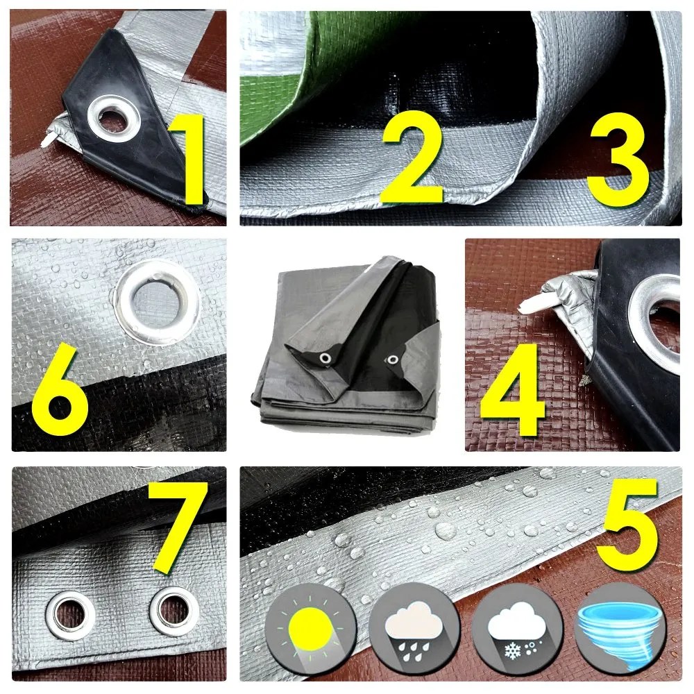 Prelată argintie impermeabilă 8m x 12m