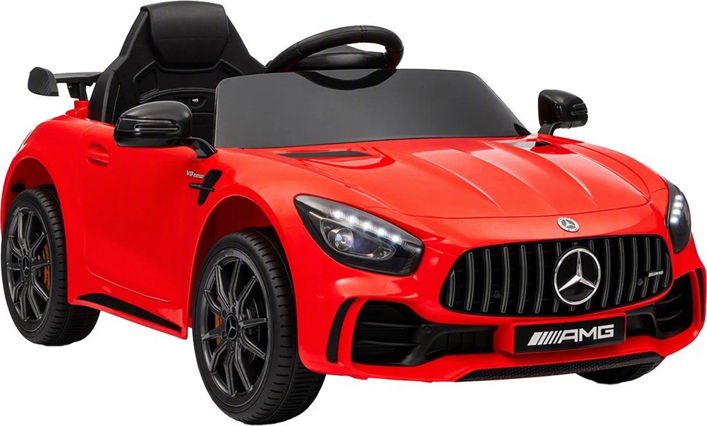 AIYAPLAY Mașină electrică pentru copii Mercedes-AMG GTR, 2 motoare, telecomandă, 3-5 km/h, roșu, 3-6 ani | Aosom Romania