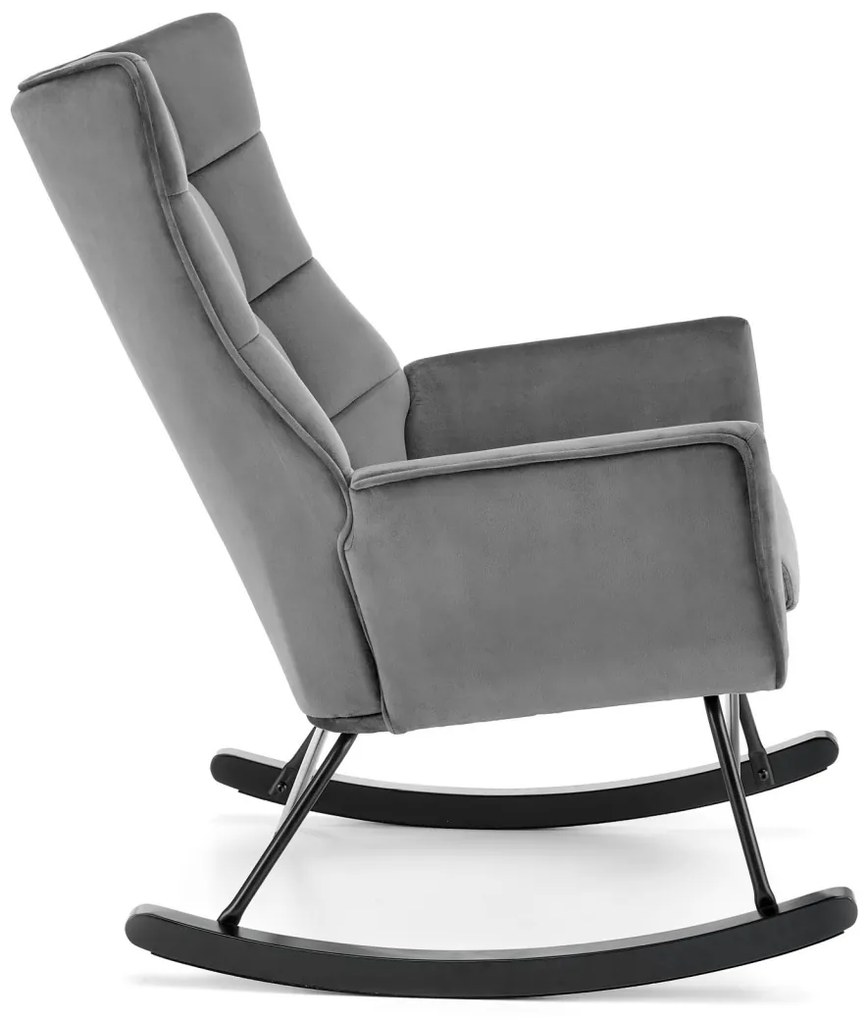 Fotoliu tip balansoar Bazalto velvet gri H92 cm