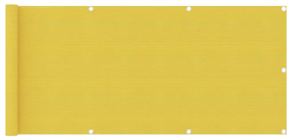 vidaXL Paravan pentru balcon, galben, 75 x 400 cm, HDPE
