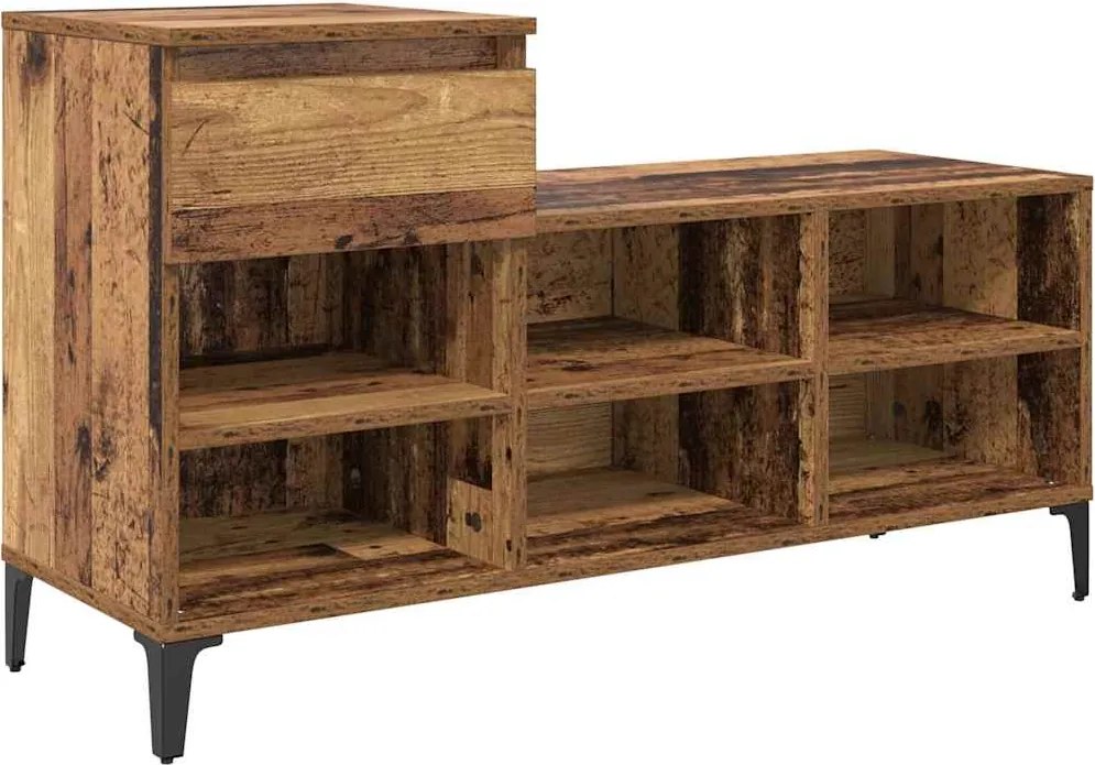 vidaXL Dulap pentru pantofi Lemn vechi 102 x 36 x 60 cm Lemn compozit