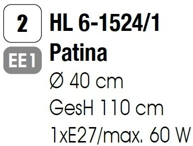 Lustra, Pendul diametru 40cm Susan, alama antic