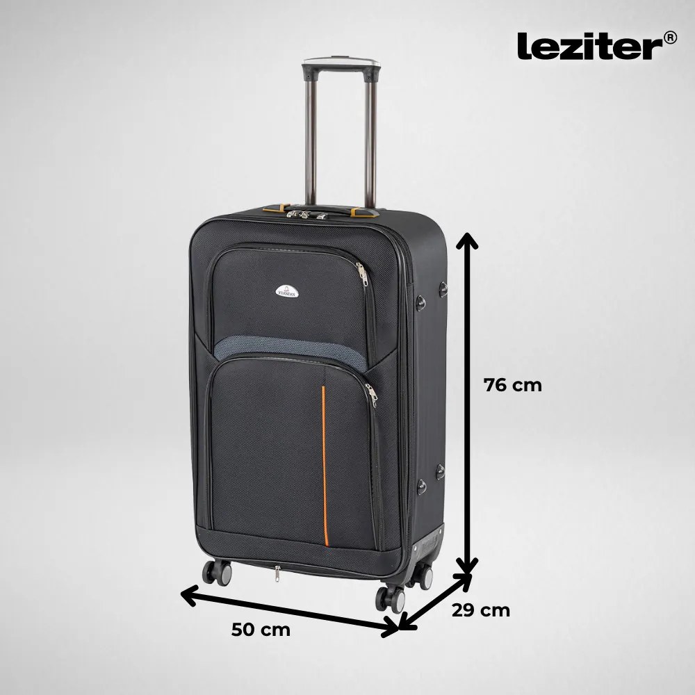 TraveLux Light IV gurulós bőrönd szett fekete