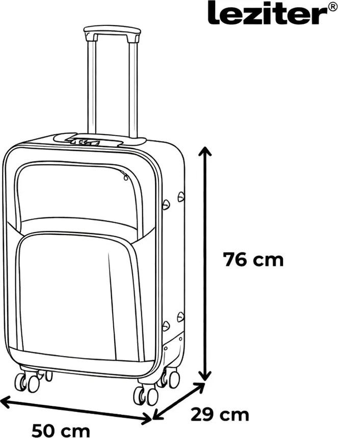 Valiză mare TravelLux ușoară, moale, 50x78x30 cm, neagră