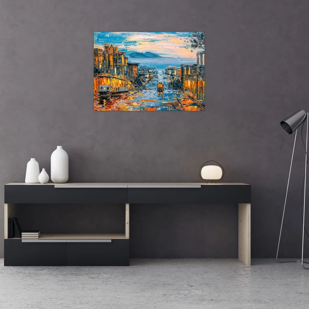 Tablou pe sticlă - Telecabină, San Francisco (70x50 cm)