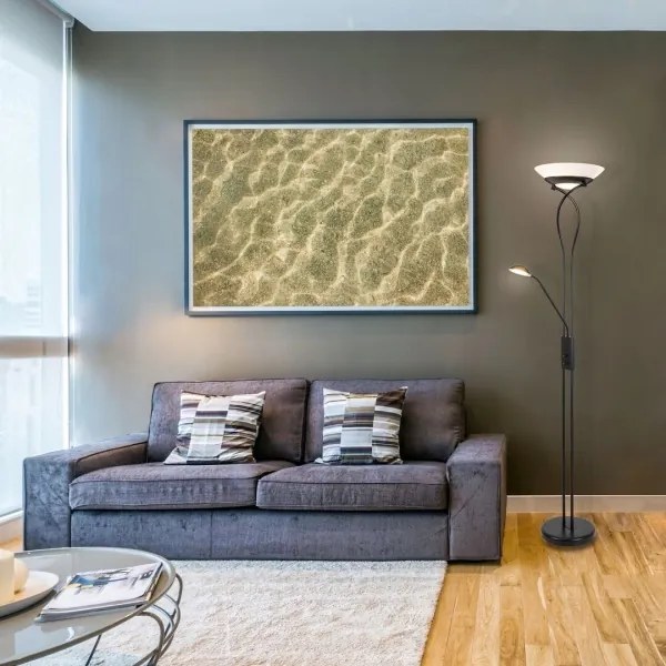 Rabalux 4554 - Lampadar GAMMA TREND 2xE27/15W+1xG9/40W/230V negru