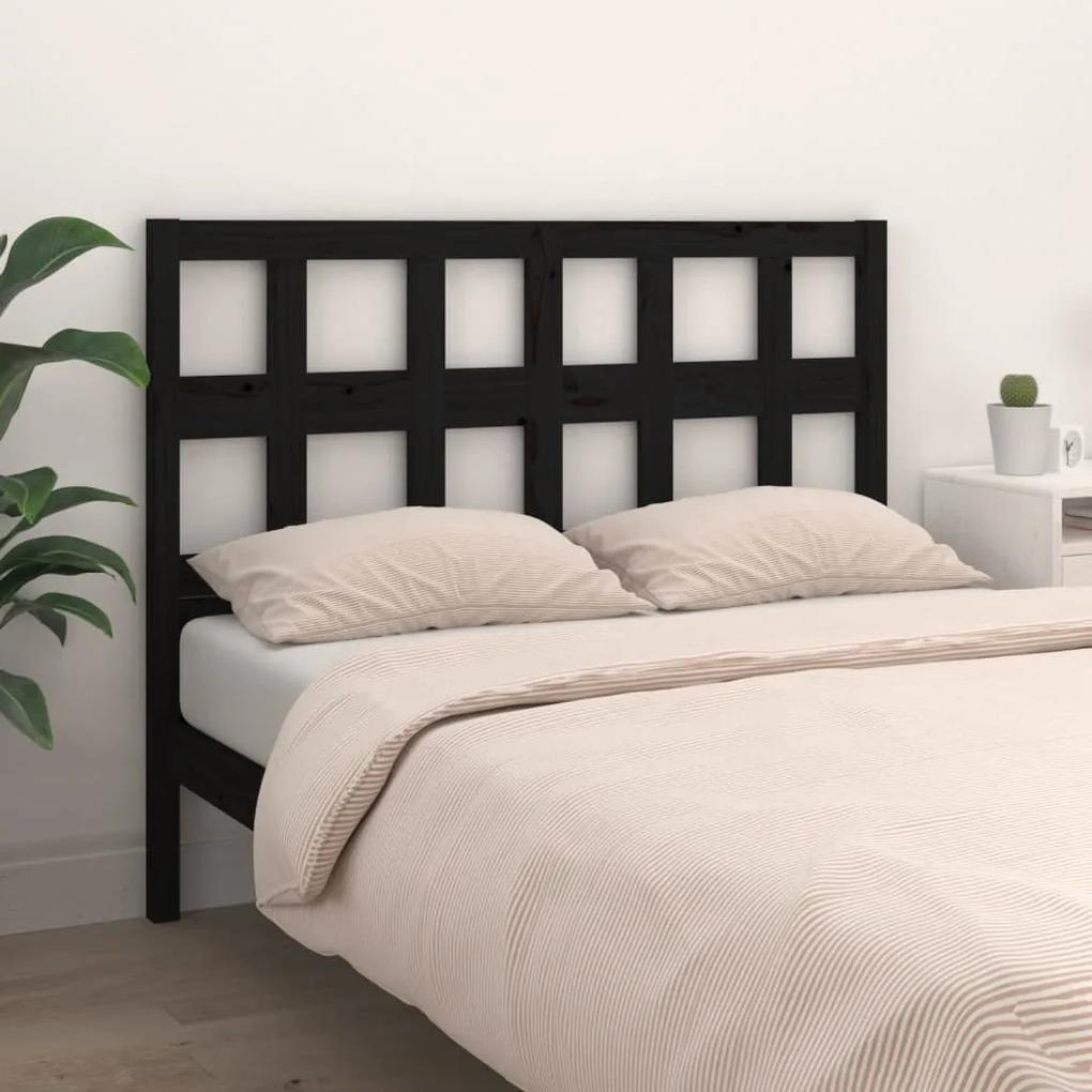 Tablie de pat, negru, 165,5x4x100 cm, lemn masiv de pin 1, Negru, 165.5 x 4 x 100 cm