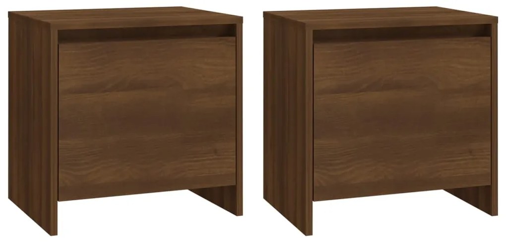 813049 vidaXL Noptiere, 2 buc., stejar maro, 45x34x44,5 cm, PAL