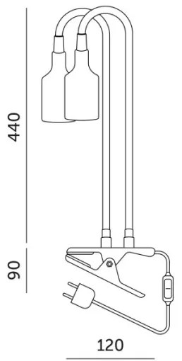 Lampă flexibilă de masă cu clemă pentru creșterea plantelor PLANTY 2xE27/30W/230V negru