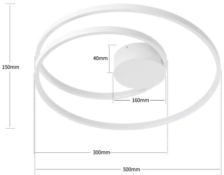 Brilagi - Plafonieră LED reglabilă TWISTER LED/48W/230V, Ø 50 cm, albă + telecomandă