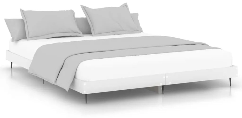 832221 vidaXL Cadru de pat alb 180x200 cm din lemn prelucrat