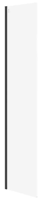 Paravan fix dus sticla securizata 50x200 cm profil negru pentru cabina dus walk-in Cersanit Mille 500x2000 mm, Negru mat