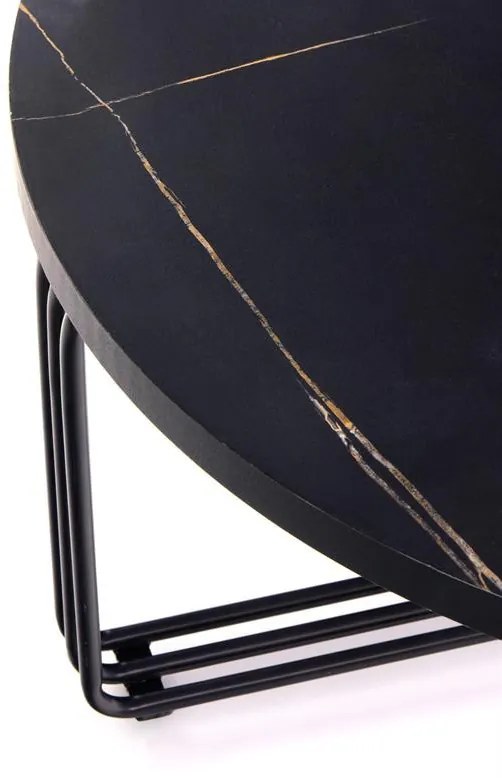 Masuta cafea Antica marble negru – H36 cm