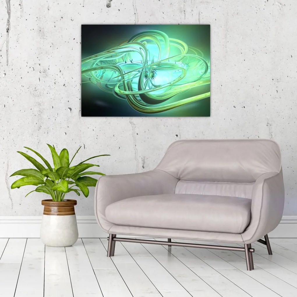 Tabloul cu abstracție verde (70x50 cm)