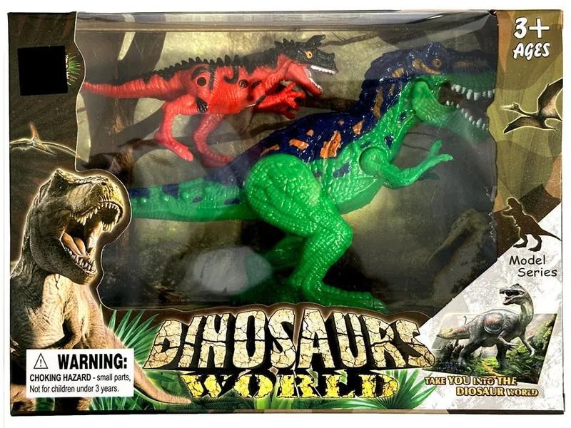 Dinozaur figurină din plastic set de 2 bucăți în cutie