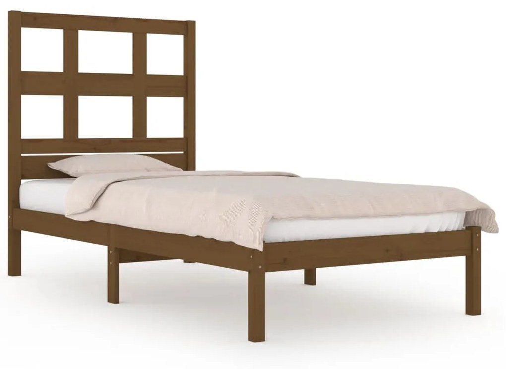 3104466 vidaXL Cadru de pat, maro miere, 90x200 cm, lemn masiv de pin