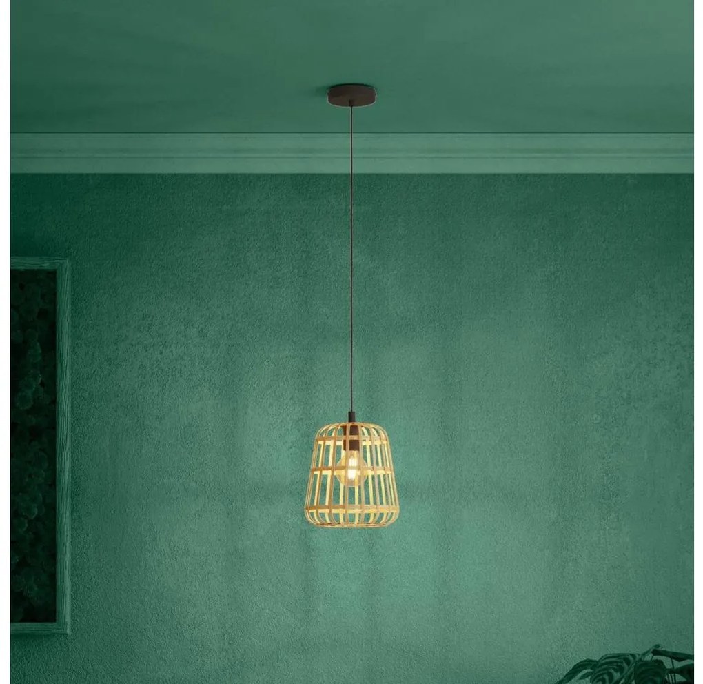 Lustră pe cablu Eglo 390152 MONTEZUELO 1xE27/40W/230V d. 24 cm maro