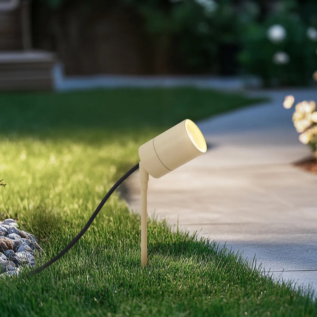 Spot cu țăruș crem GU10 50mm reglabil IP44, inclusiv cablu și ștecher - Solo