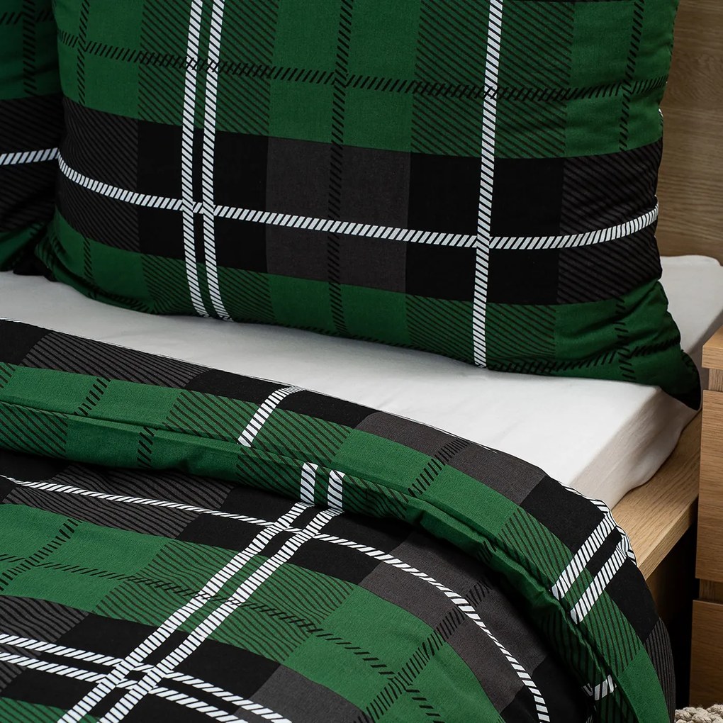 Lenjerie de pat din bumbac 4Home Green Classic,140 x 220 cm, 70 x 90 cm, 140 x 220 cm, 70 x 90 cm