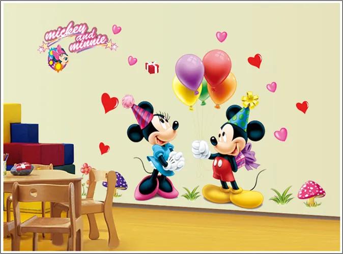 Autocolant de perete "Mickey &amp; Minnie" 130x80 cm