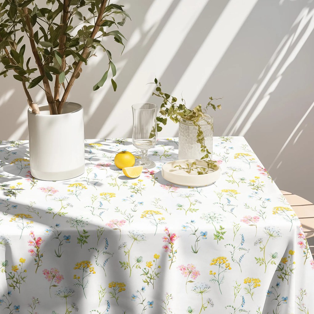 Goldea față de masă 100% bumbac deluxe - primăvară înflorită 80 x 80 cm