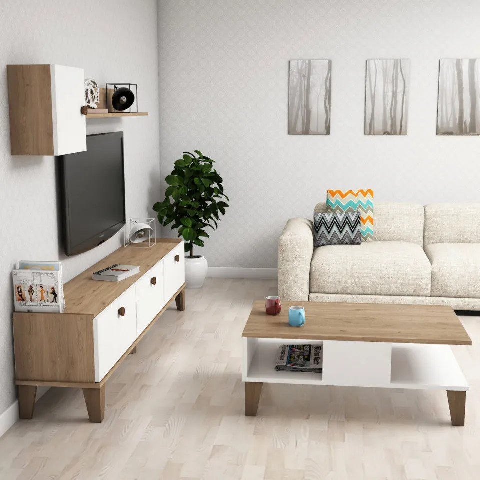 Set de Mobilier pentru Sufragerie Sumer G5020, Stejar / Alb