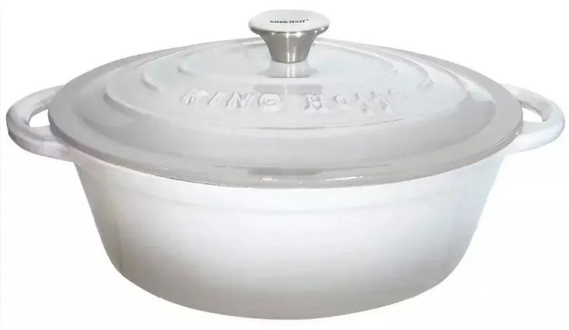 Oala din fonta cu capac Kinghoff KH 1521, 4 L, 24 cm, Emailata, Inductie, Gri