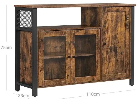 Comodă FIRA maro/negru