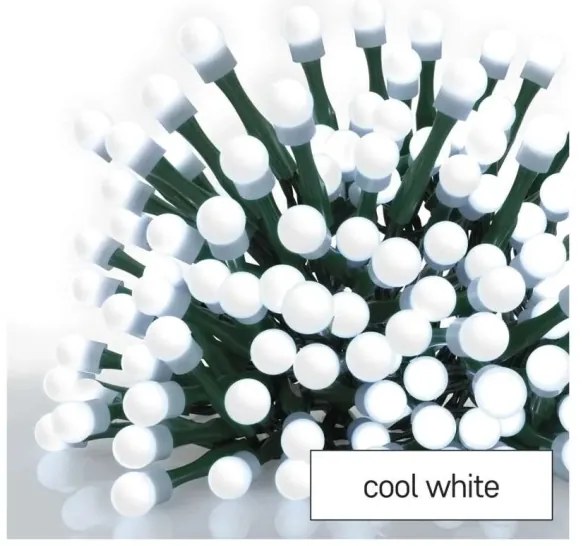 Ghirlandă LED 300 LED, 35 m, 8 funcții, alb rece