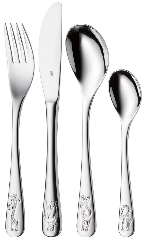 Set 4 tacâmuri din oțel inoxidabil pentru copii WMF Safari