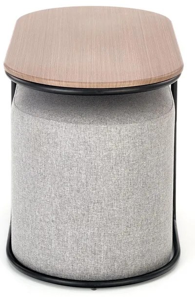 Masa de cafea Pampa, nuc / gri