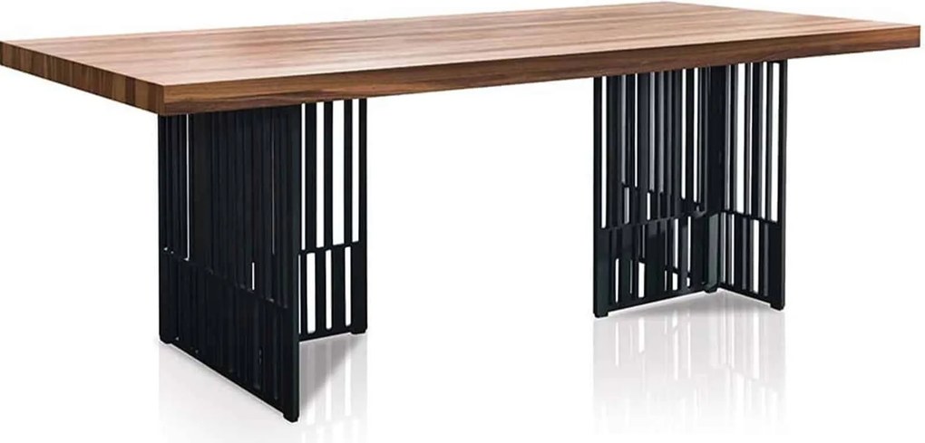 Masă lemn masiv Dining Serio, 220 × 75 × 100 cm