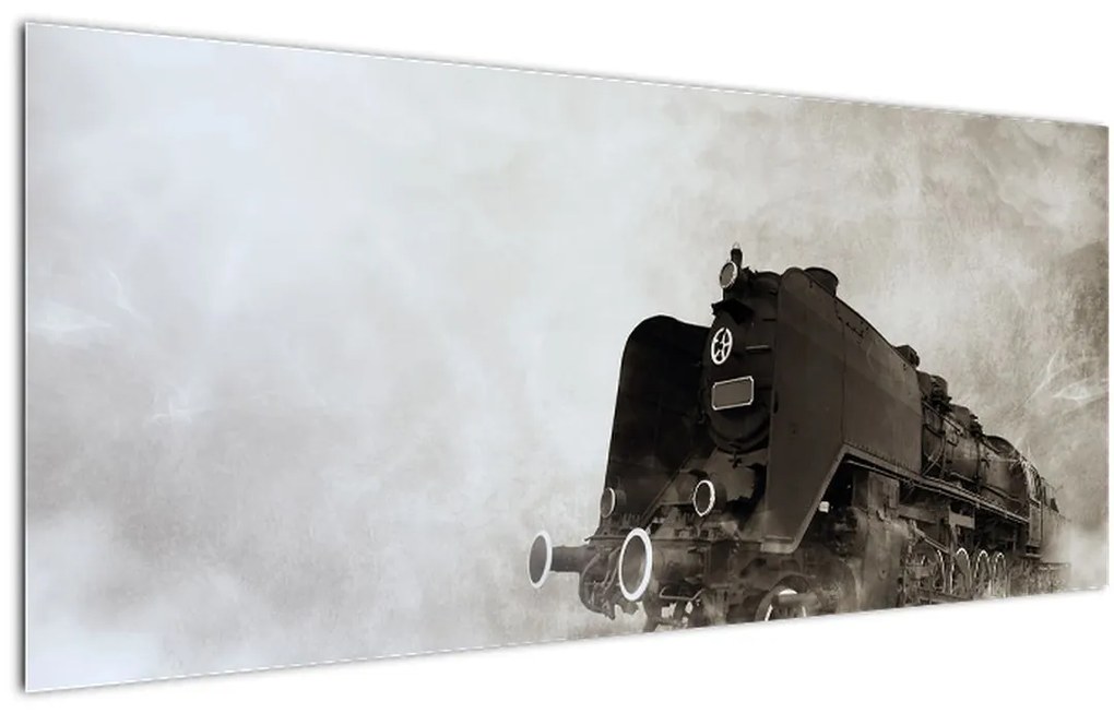Tablou - Tren în ceață (120x50 cm)