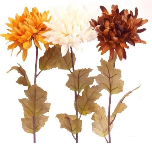Crizantemă artificială de toamnă, înălțime 74 cm,set de 3 bucăți