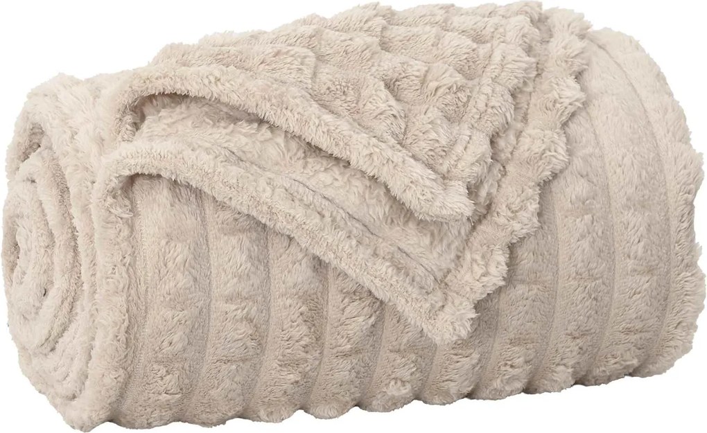 vidaXL Pătura de aruncat Bej 150 x 130 cm Molton