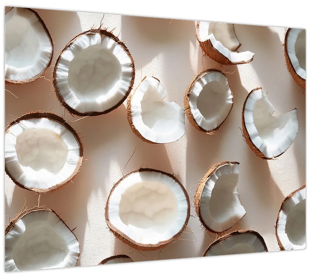 Tablou pe sticlă - Nuci de cocos (70x50 cm)