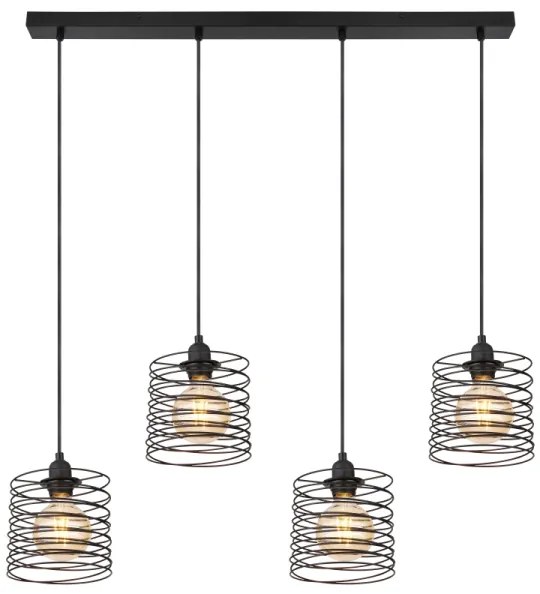 Globo 15640-4H - candelabru suspendat pe cablu TILLY 4xE27/60W/230V, negru