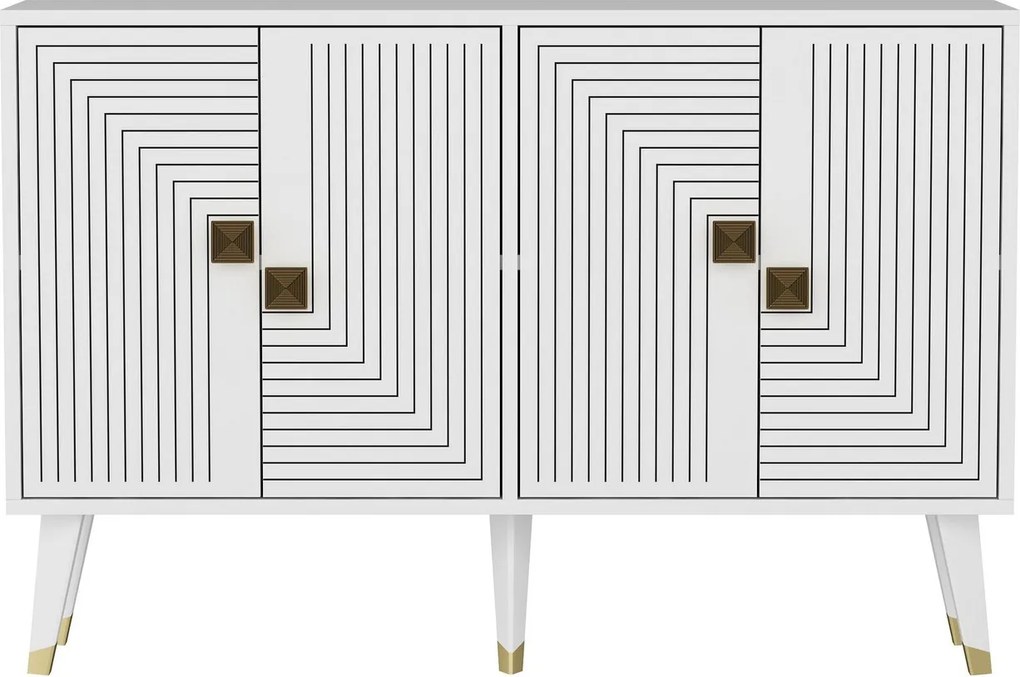 Consola, Hanah Home, Ahart, 120x80x30 cm, Alb/Auriu