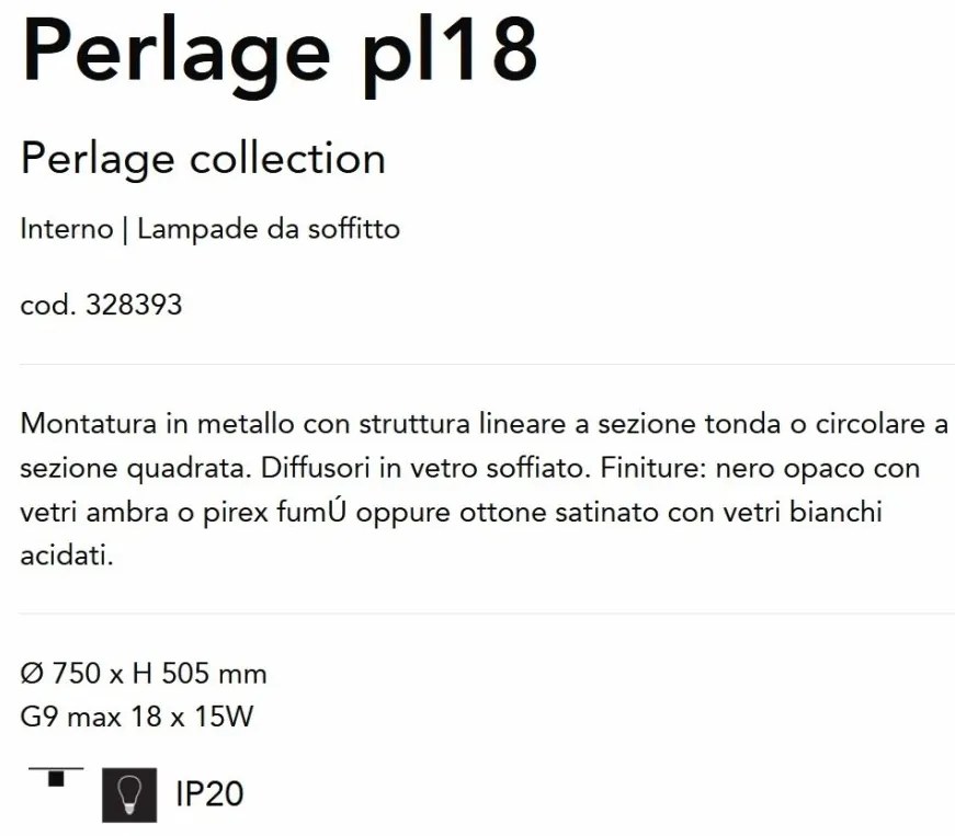 Lustra aplicata design modern Perlage pl18 negru/alama/alb