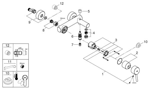 GROHE 32211001 - Baterie pentru cadă CONCETTO DN 15, crom lucios