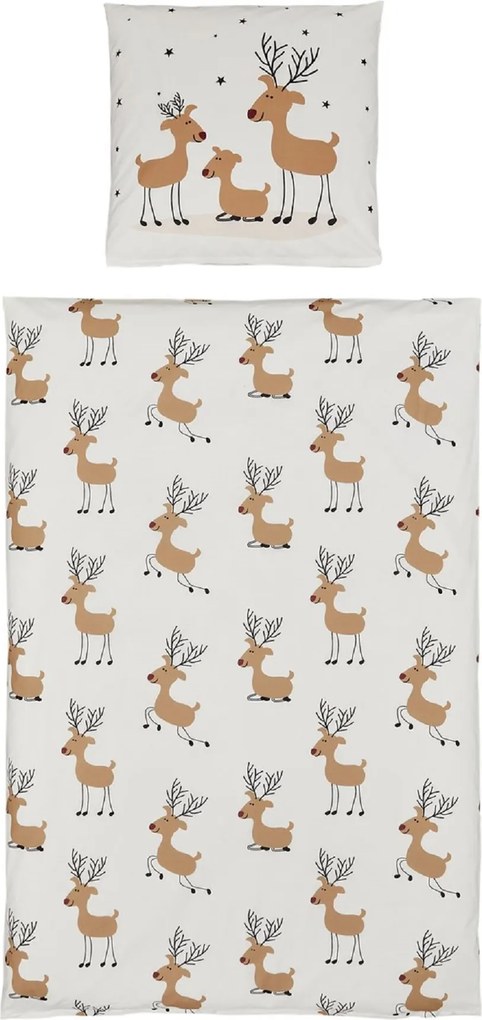 Lenjerie de pat din bumbac Renforcé TIMBA DEER albă Dimensiune lenjerie de pat: 80 x 80 cm | 135 x 200 cm