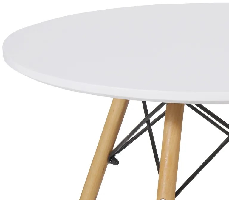 Masa pentru copii Julita alba din MDF si lemn de fag natural 120x80x76 cm