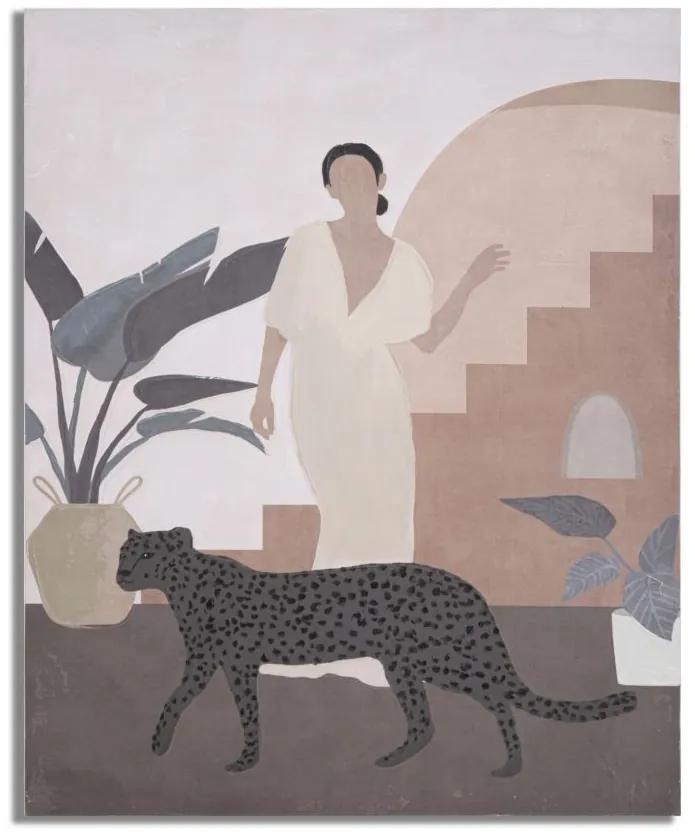 Tablou decorativ multicolor din lemn de Pin si panza, 80x3,7x100 cm, Lady-C Mauro Ferretti