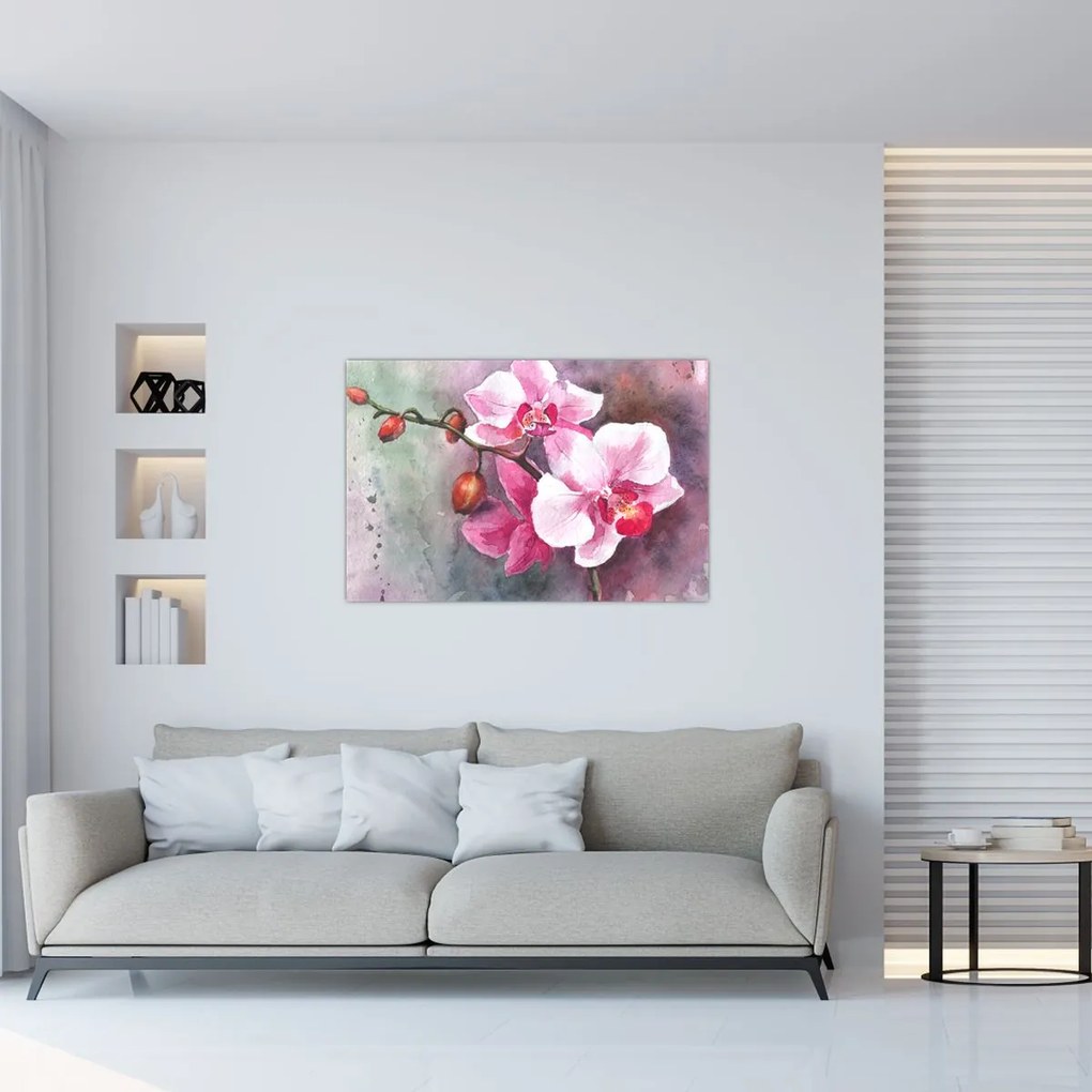 Tablou - Orhidee, acvariu (90x60 cm)