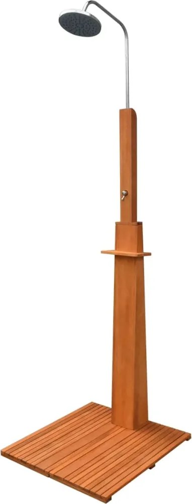 vidaXL Duș pentru exterior din lemn de eucalipt și oțel