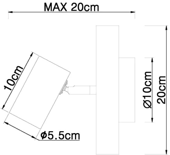 Spot de perete HERTI 1xGU10/5W/230V lemn/metal Globo 57913-1